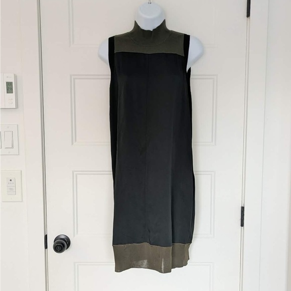 Rag & Bone Vivienne Colorblock Shift Dress Olive Black Sleeveless Size S - Picture 3 of 12